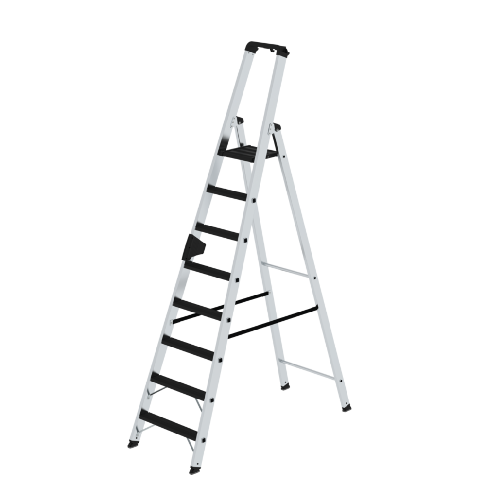 Roossien Aluminium industrietrap 8 treden, 250kg belastbaar (anti-slip R13 Korund)