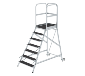 Munk Aluminium verrijdbare bordestrap 7 treden met handgrepen (anti-slip R13 Korund) Munk Aluminium verrijdbare bordestrap 7 treden met handgrepen (anti-slip R13 Korund)