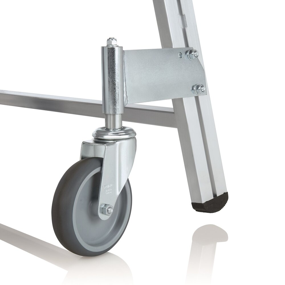 Roossien Aluminium verrijdbare bordestrap 5 treden met handgrepen (anti-slip R13 Korund)