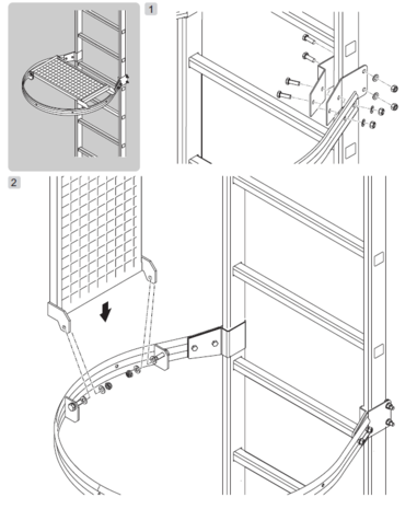 Munk Klapbaar bordes voor kooiladder Munk Klapbaar bordes voor kooiladder