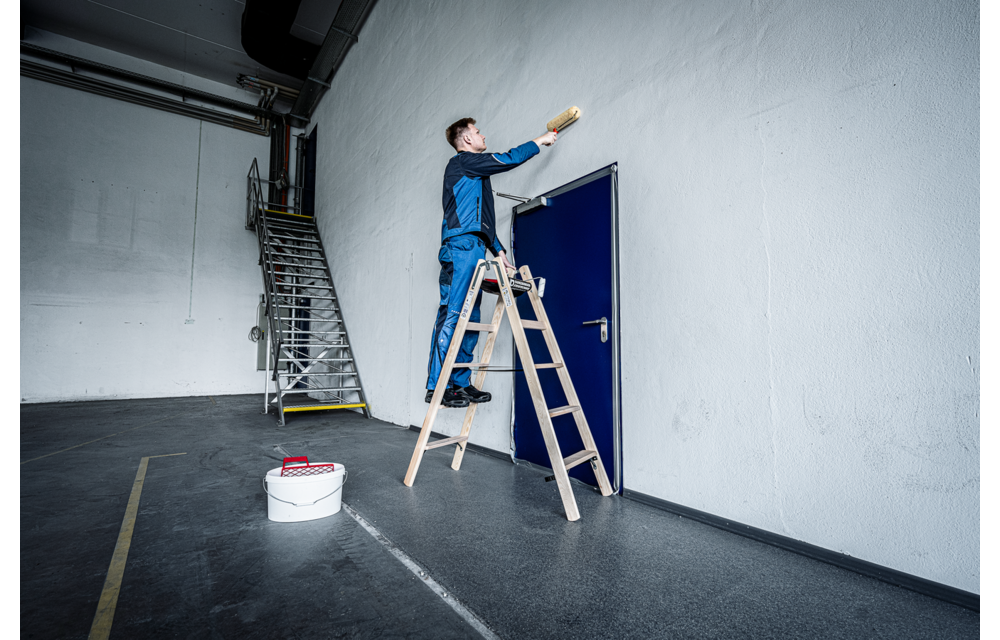 Houten dubbele trapladder, 2x3 treden