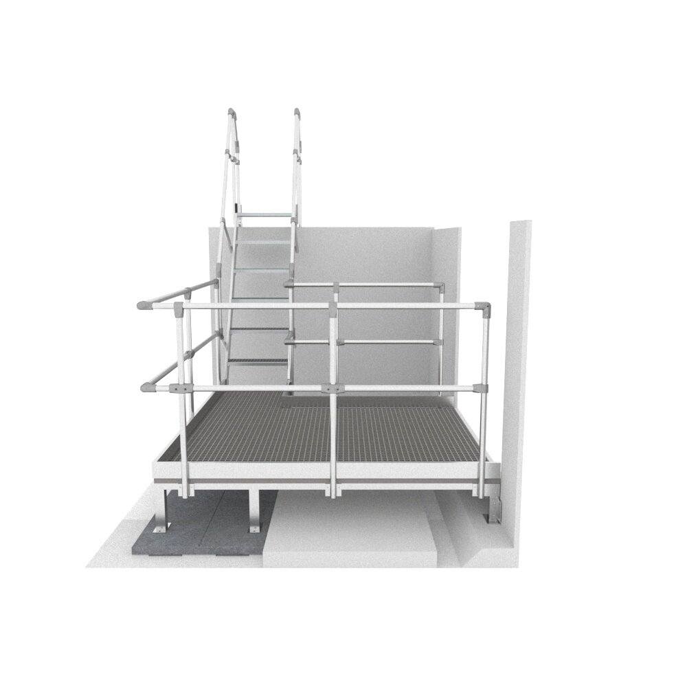 Roossien Aluminium brugtrap met uitloopbordes Roossien Aluminium brugtrap met uitloopbordes