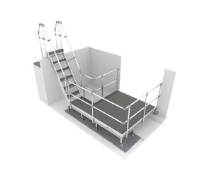 Roossien Aluminium brugtrap met uitloopbordes Roossien Aluminium brugtrap met uitloopbordes