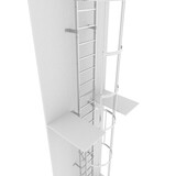 Roossien Kooiladder met dubbele zijwaartse uitstap Roossien Kooiladder met dubbele zijwaartse uitstap