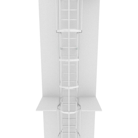 Roossien Kooiladder met dubbele zijwaartse uitstap Roossien Kooiladder met dubbele zijwaartse uitstap