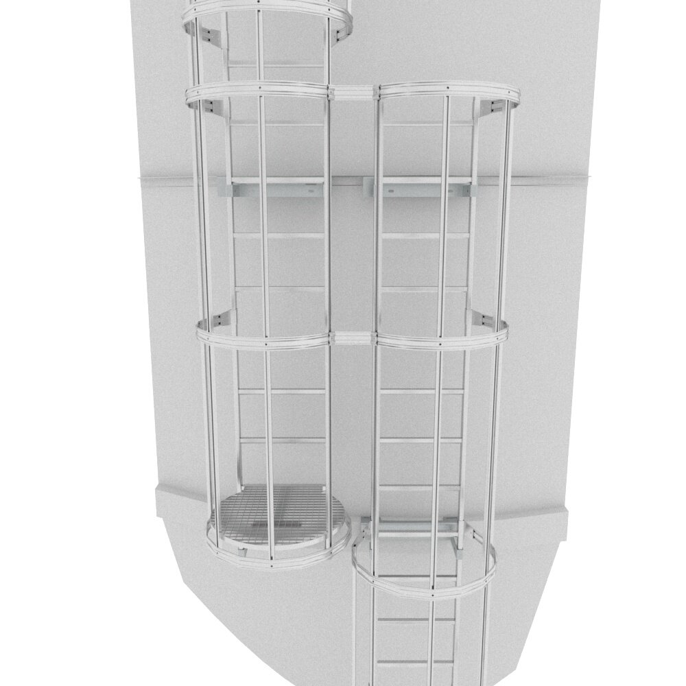 Roossien Kooiladder voor silo met verspringing Roossien Kooiladder voor silo met verspringing