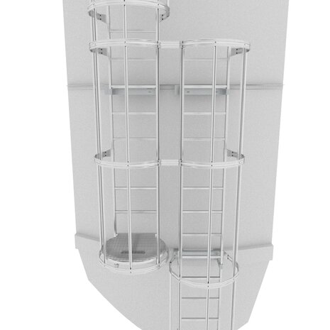 Roossien Kooiladder voor silo met verspringing Roossien Kooiladder voor silo met verspringing