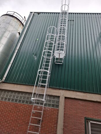 Roossien Kooiladder met bordes Roossien Kooiladder met bordes