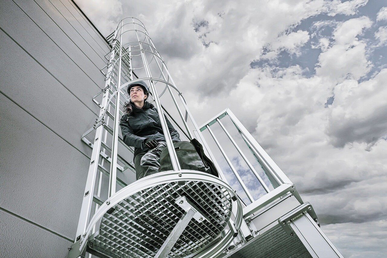 Roossien Kooiladder met bordes Roossien Kooiladder met bordes