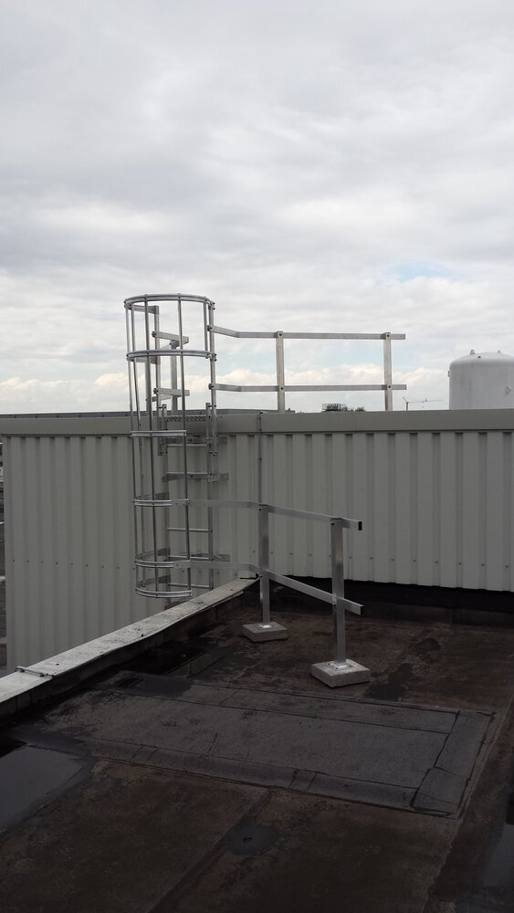 Roossien Kooiladder met zijwaartse uitstap Roossien Kooiladder met zijwaartse uitstap