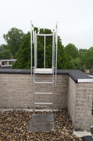 Roossien Kooiladder met overstapbordes