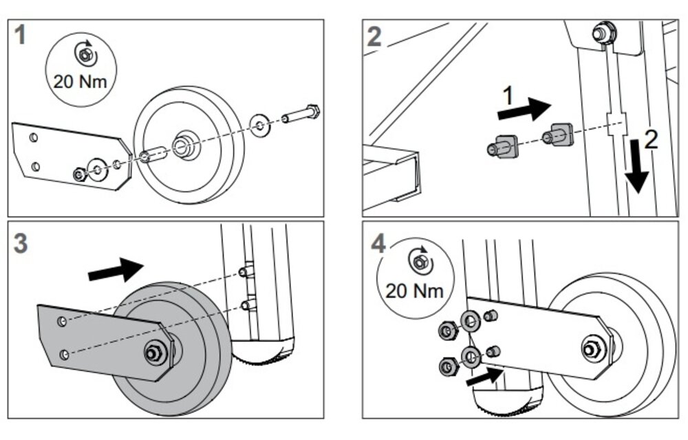 Wielen Ø 125 mm voor montagetrap (2 stuks)
