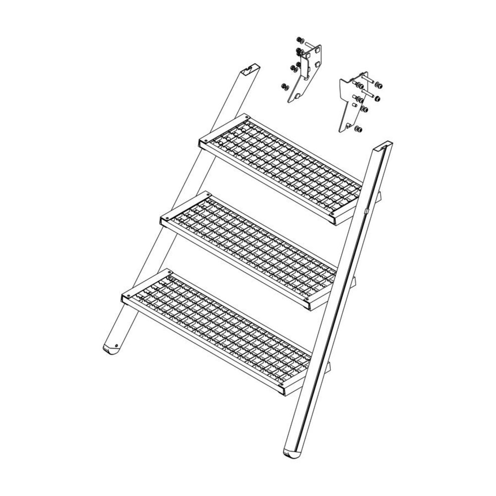 Roossien Aluminium trapdeel 4 staalverzinkte treden voor bordestrappen (spare part) Roossien Aluminium trapdeel 4 staalverzinkte treden voor bordestrappen (spare part)