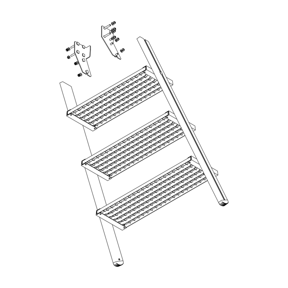Roossien Aluminium trapdeel 4 staalverzinkte treden voor bordestrappen (spare part) Roossien Aluminium trapdeel 4 staalverzinkte treden voor bordestrappen (spare part)