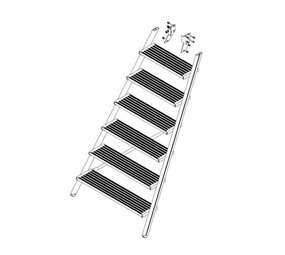 Roossien Aluminium trapdeel 7 treden voor bordestrappen (spare part)