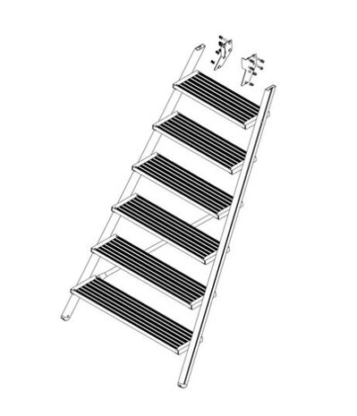 Roossien Aluminium trapdeel 7 treden voor bordestrappen (spare part)