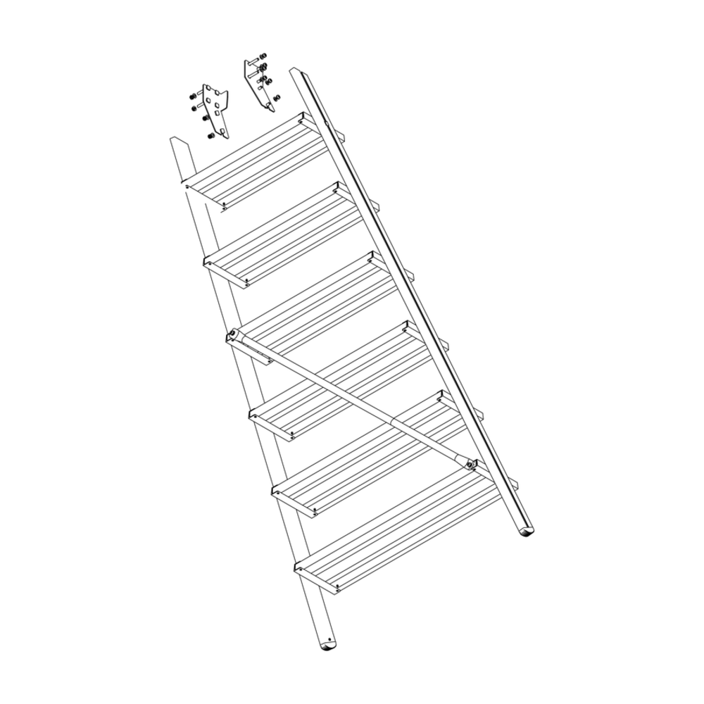Roossien Aluminium trapdeel 7 treden voor bordestrappen (spare part)