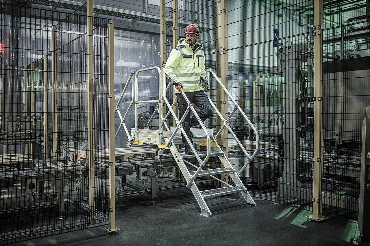 Roossien Aluminium brugtrap 2x11 treden (1.000mm), 45°