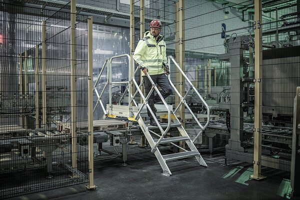 Roossien Aluminium brugtrap 2x9 treden (1.000mm), 45°