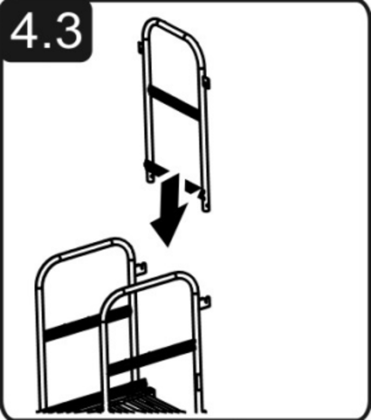 Munk Demontabele leuning voor eenzijdige bordestrap Munk Demontabele leuning voor eenzijdige bordestrap