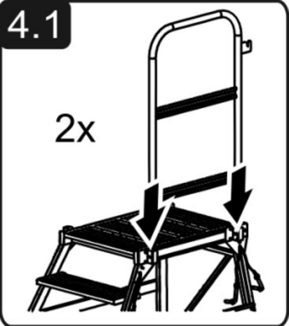 Roossien Demontabele leuning voor eenzijdige bordestrap