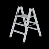 Roossien Aluminium dubbelzijdige klaptrap met platform, 2x3 treden