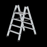 Roossien Aluminium dubbelzijdige klaptrap met platform, 2x4 treden Roossien Aluminium dubbelzijdige klaptrap met platform, 2x4 treden