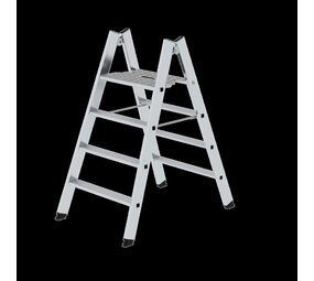 Roossien Aluminium dubbelzijdige klaptrap met platform, 2x4 treden