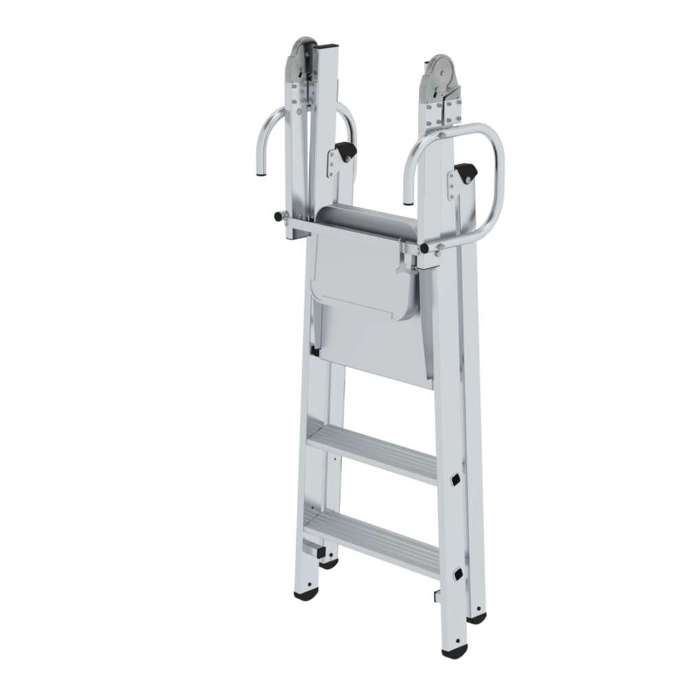Roossien Aluminium platformtrap 3 treden, inklapbare handgrepen