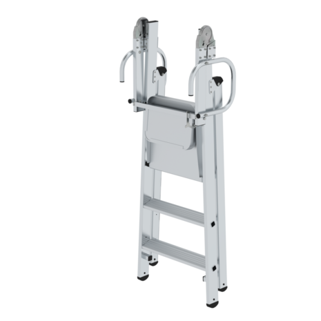 Roossien Aluminium platformtrap 3 treden, inklapbare handgrepen