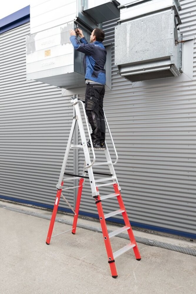 Roossien Aluminium platformtrap 3 treden, inklapbare handgrepen