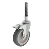 Roossien Wiel met drukveer voor bordestrap, met rem, Ø 125mm