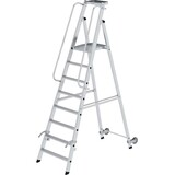 Roossien Verrijdbare platformtrap met 8 treden en leuning Roossien Verrijdbare platformtrap met 8 treden en leuning