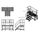 Roossien Verrijdbare platformtrap met extra breed bordes
