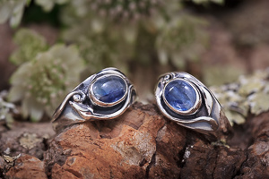 Couple ringen blauwe kyaniet