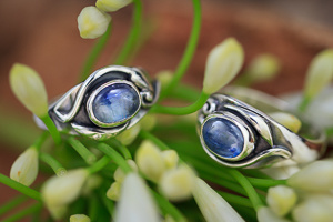 Couple ringen blauwe kyaniet