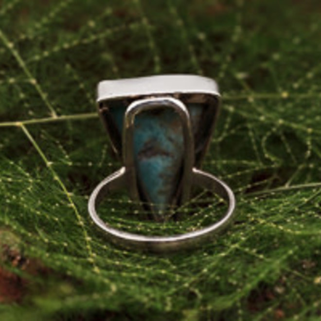 Larimar ring 'Tres', gezet in massief 925 zilver in eigen atelier