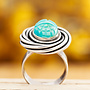 Ring Turkoois Scarabee