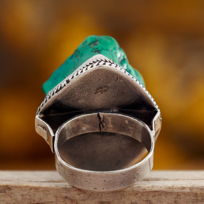 Turkoois ring 'Aspero' gezet in 925 zilver