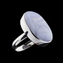 Blauwe chalcedoon ring 'Darius', gezet in 925 zilver uit eigen atelier