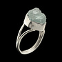 Ruwe aquamarijn ring 'Aqua', gezet in 925 zilver uit atelier in India