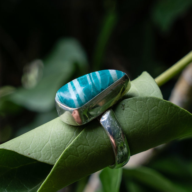 Amazoniet ring 'Farao', gezet in 925 zilver uit eigen atelier