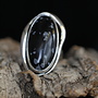 Sneeuwvlok Obsidiaan ring "Chione"
