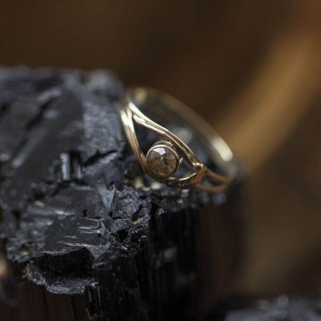 Exclusieve 14 kt gouden ring met 0,45ct diamant "Luna"