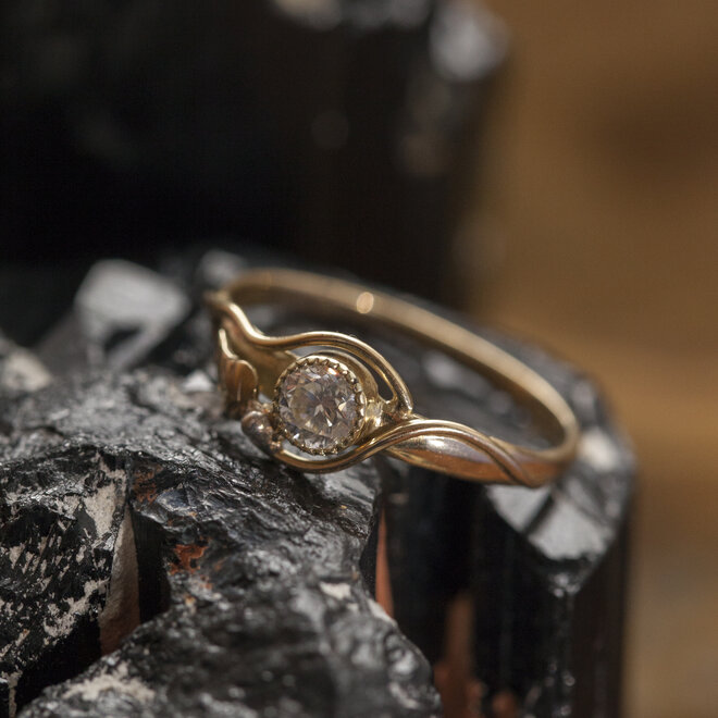 14 kt gouden ring "Eclips" met diamant