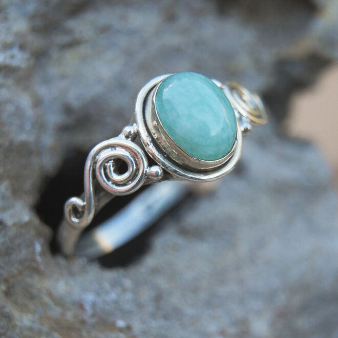 Amazoniet ring ovaal 61