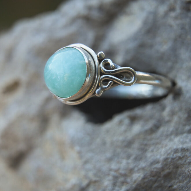 Amazoniet ring rond 61