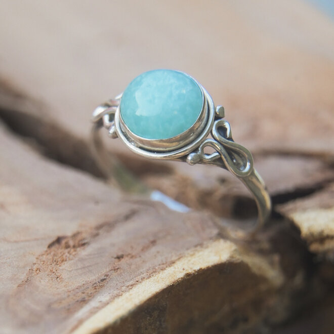 Amazoniet ring rond 54