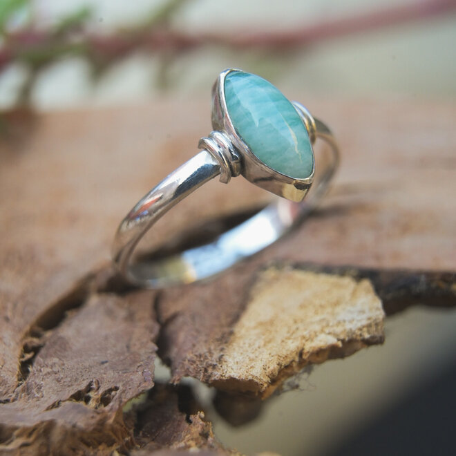 Amazoniet ring markies 58