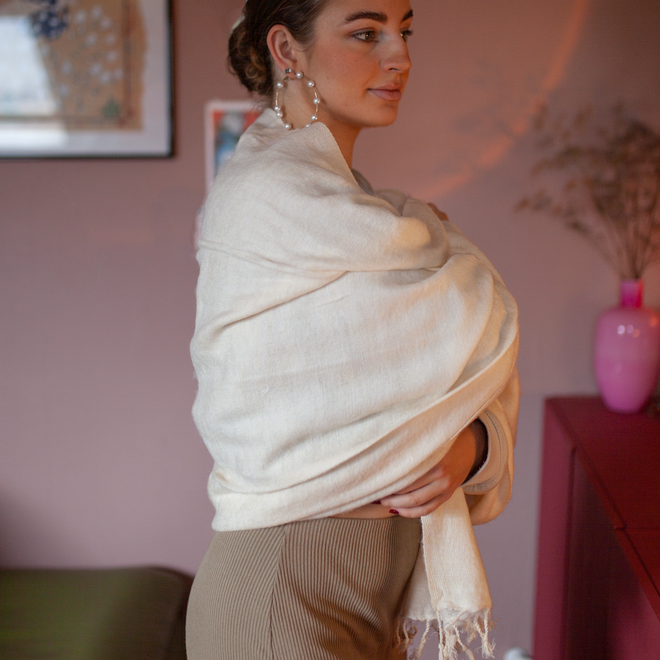 Omslagdoek Gebroken Wit